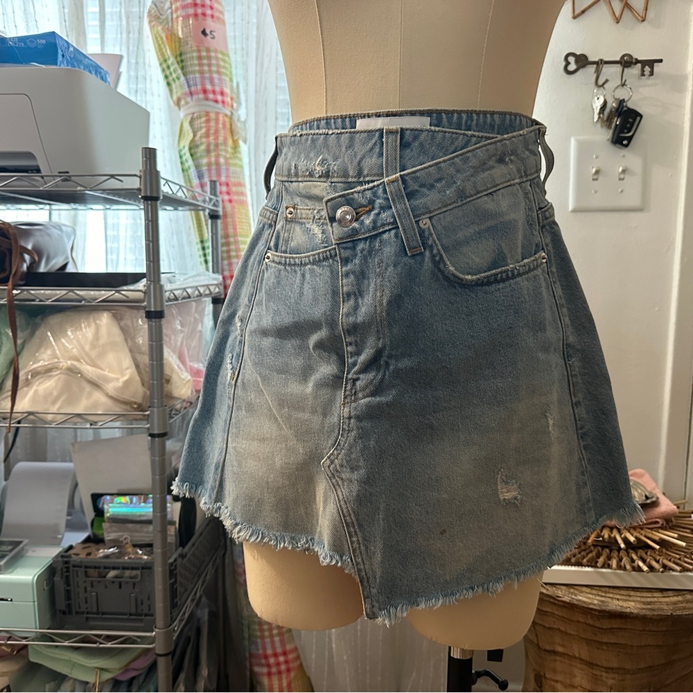 denim mini skirt
